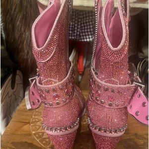 Dolls kills sheriff shine rhinestone boots
